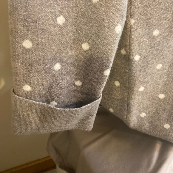 Cynthia Rowley~Light Brown w/White Polka Dots~Cuffed Hem On 3/4 Sleeve~Size M - Picture 3 of 4